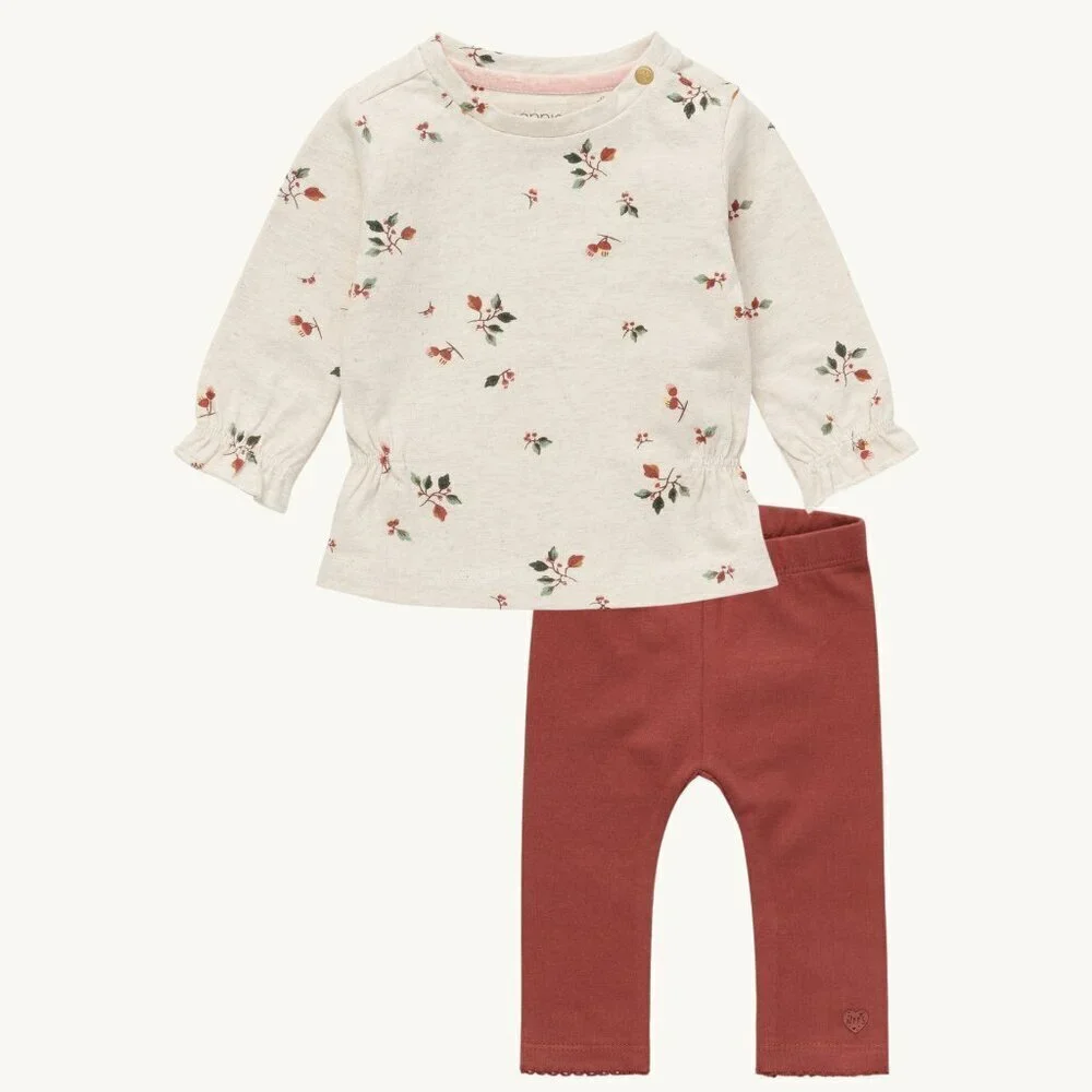 NWT - Organic floral burgundy set​​​​​